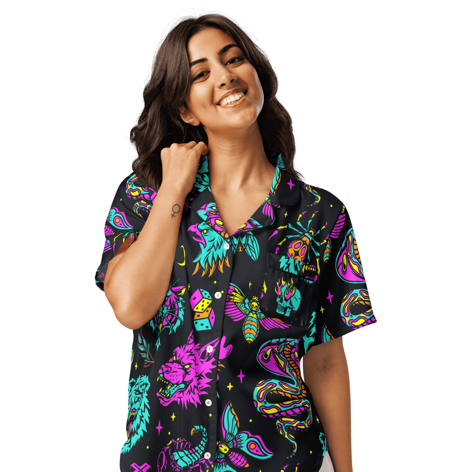 Neon Traditional Silky Pajama Top - Goth Cloth Co.7553824_20964