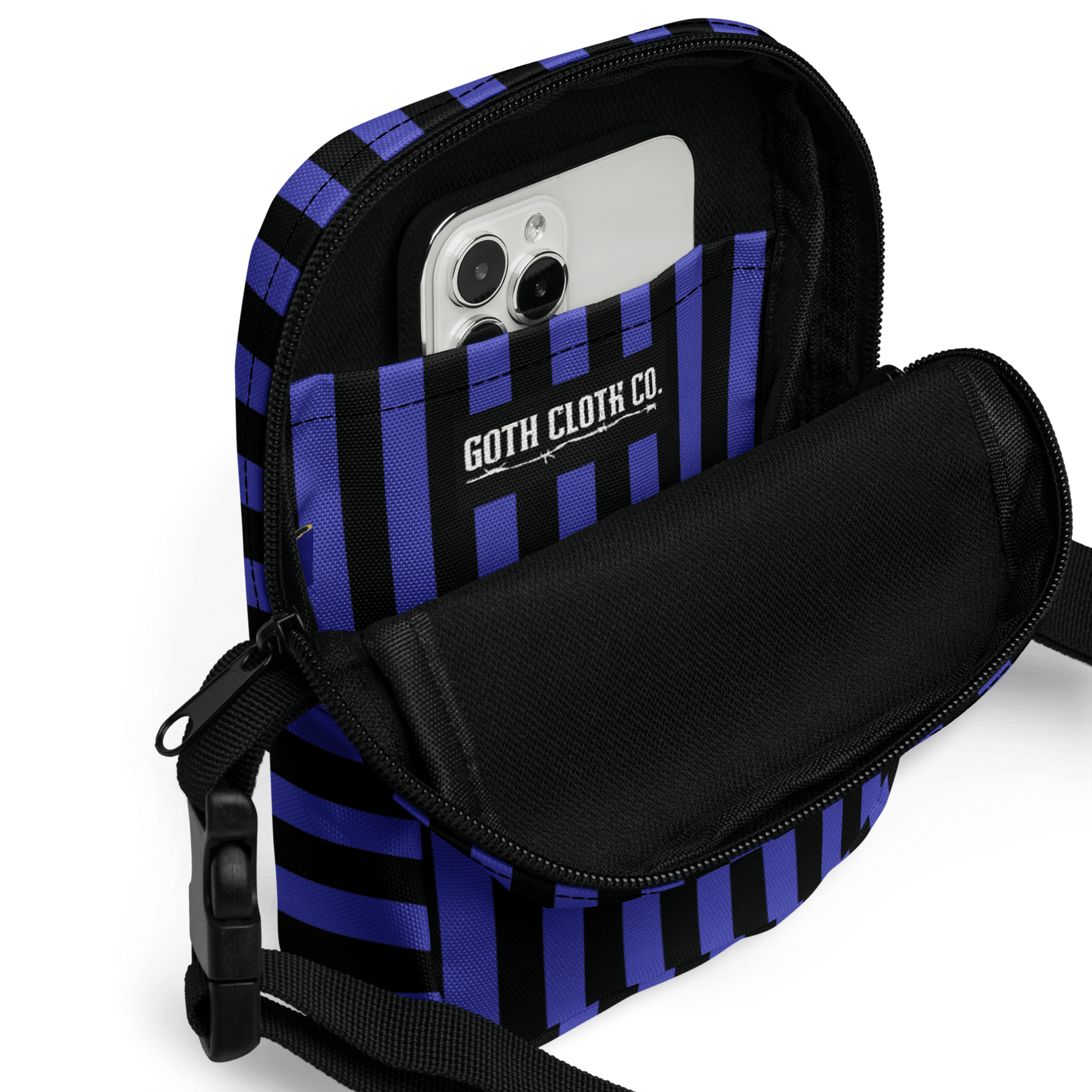 Nevermore Nights Striped Crossbody Bag - Goth Cloth Co.4589161_19256