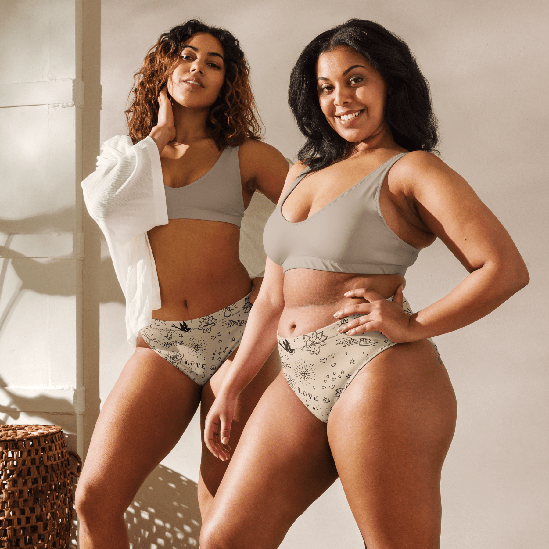 Nude Tattoo Sport High - Waisted Bikini Bottom - Goth Cloth Co.9963943_12042
