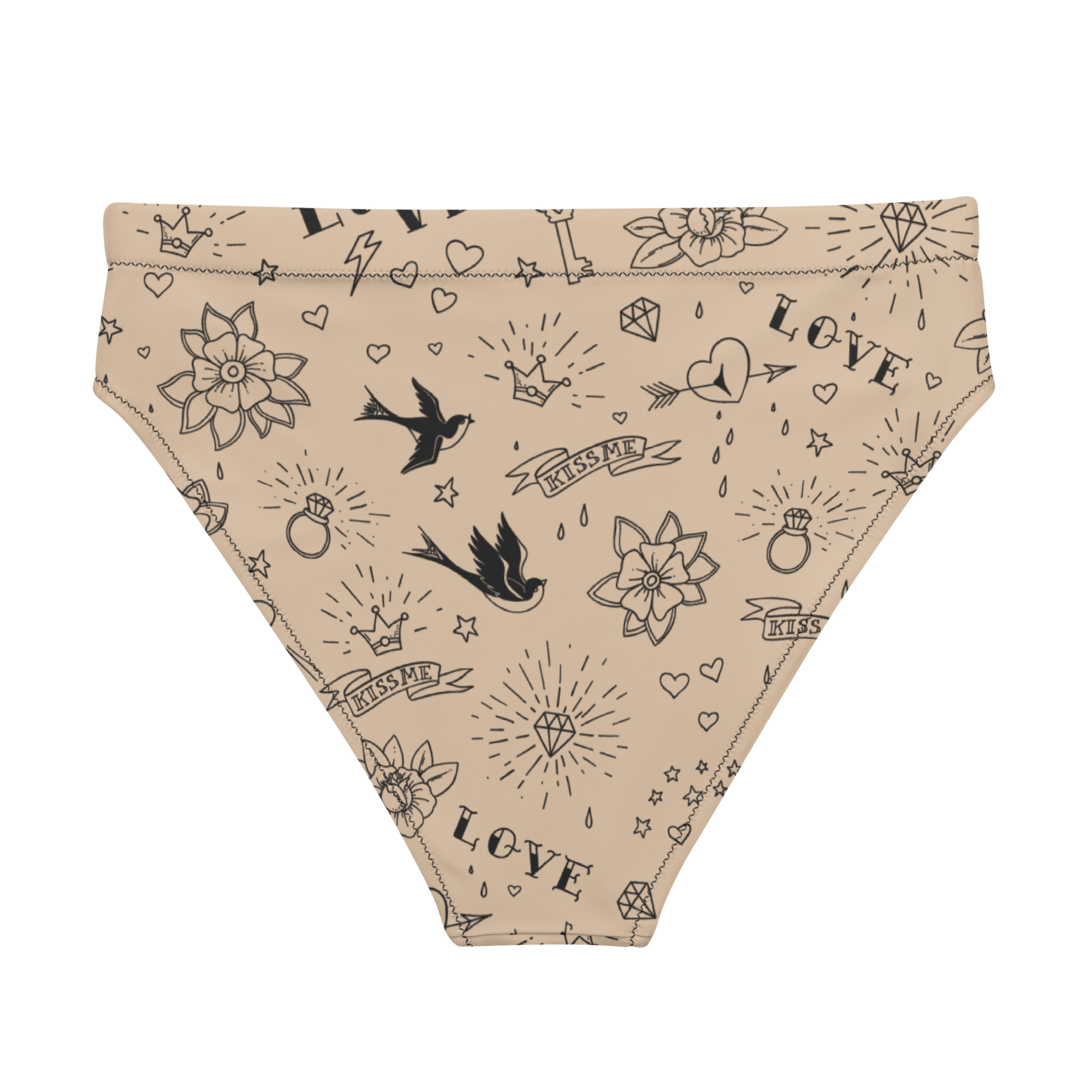 Nude Tattoo Sport High - Waisted Bikini Bottom - Goth Cloth Co.9963943_12042