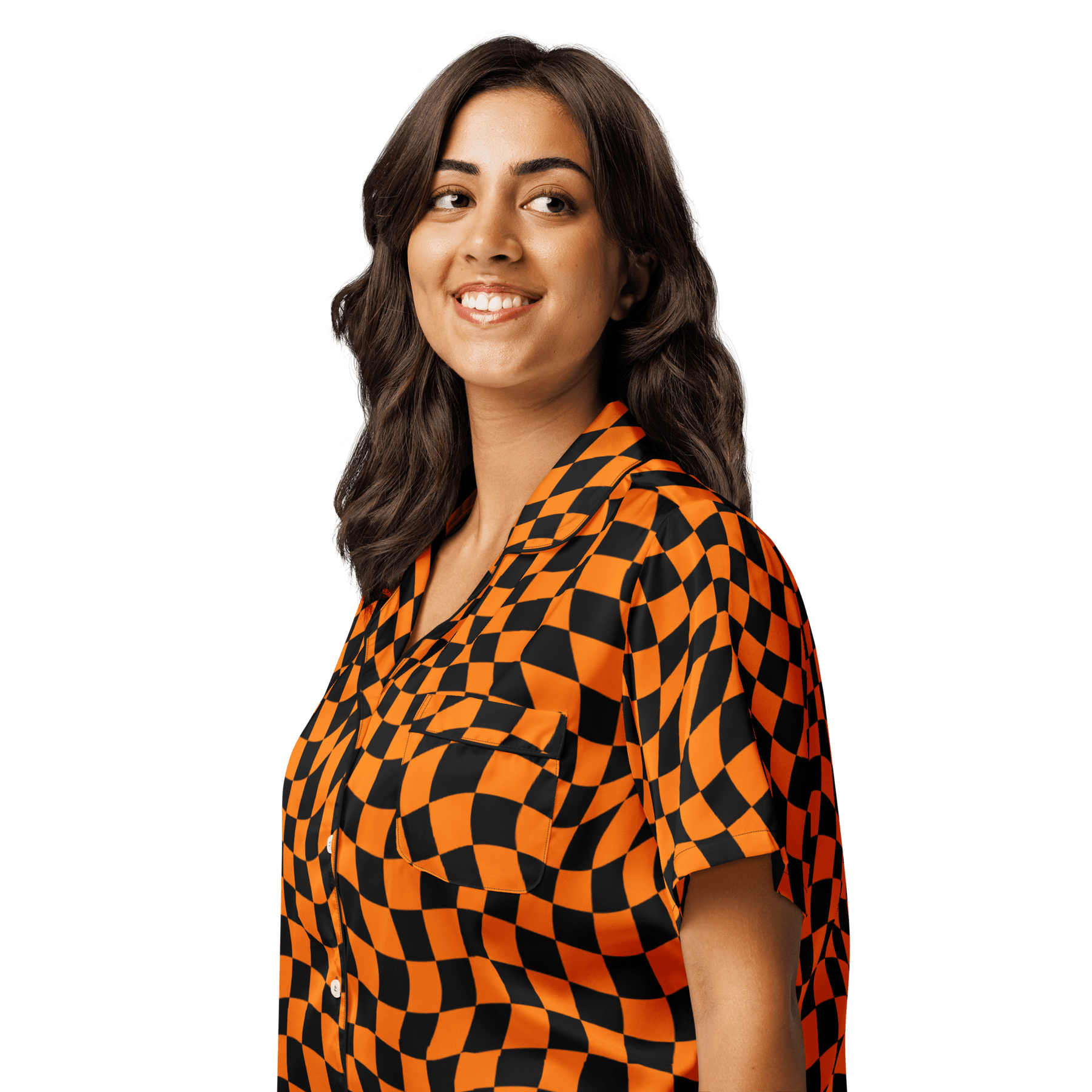 October Tiles Checkered Silky Pajama Top - Goth Cloth Co.1664407_20964