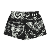 Old School Ink Silky Pajama Shorts - Goth Cloth Co.2938931_20988