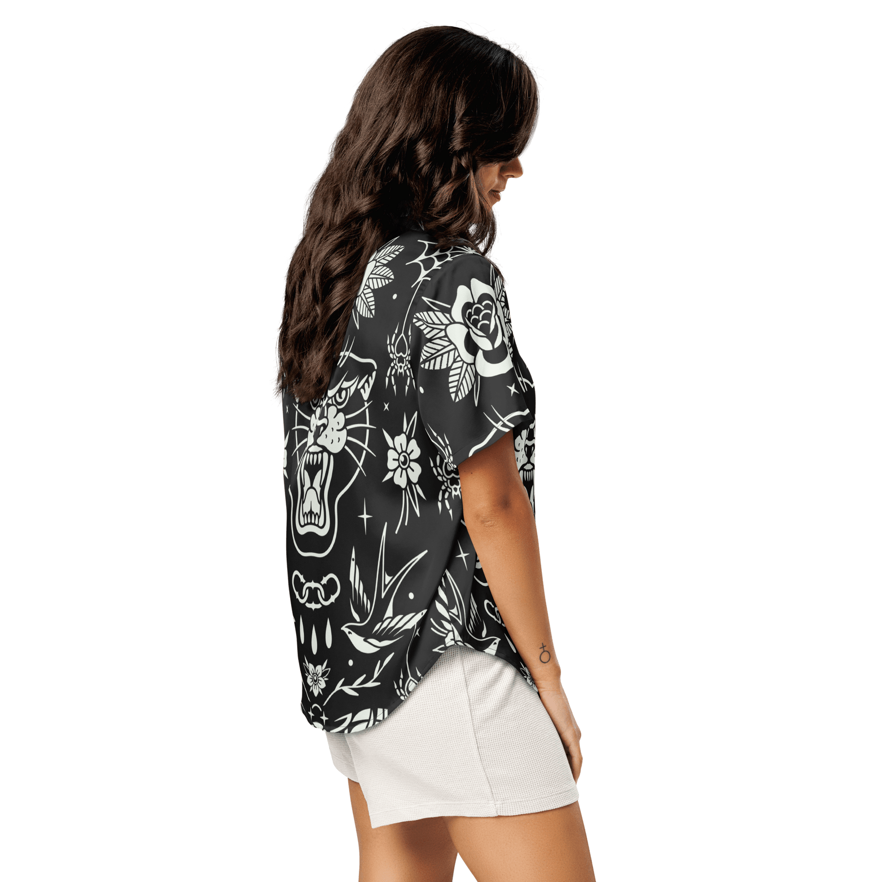 Old School Ink Silky Pajama Top - Goth Cloth Co.8568144_20964