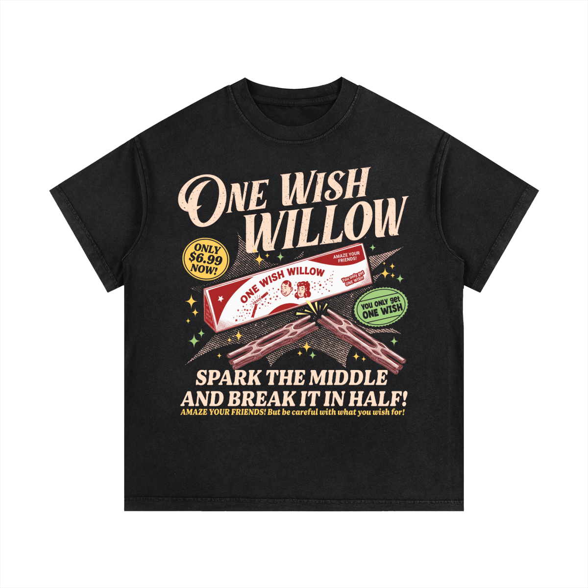 One Wish Willow Vintage Wash Cotton T-Shirt - Goth Cloth Co.gymwear261010PODPQ1812#001
