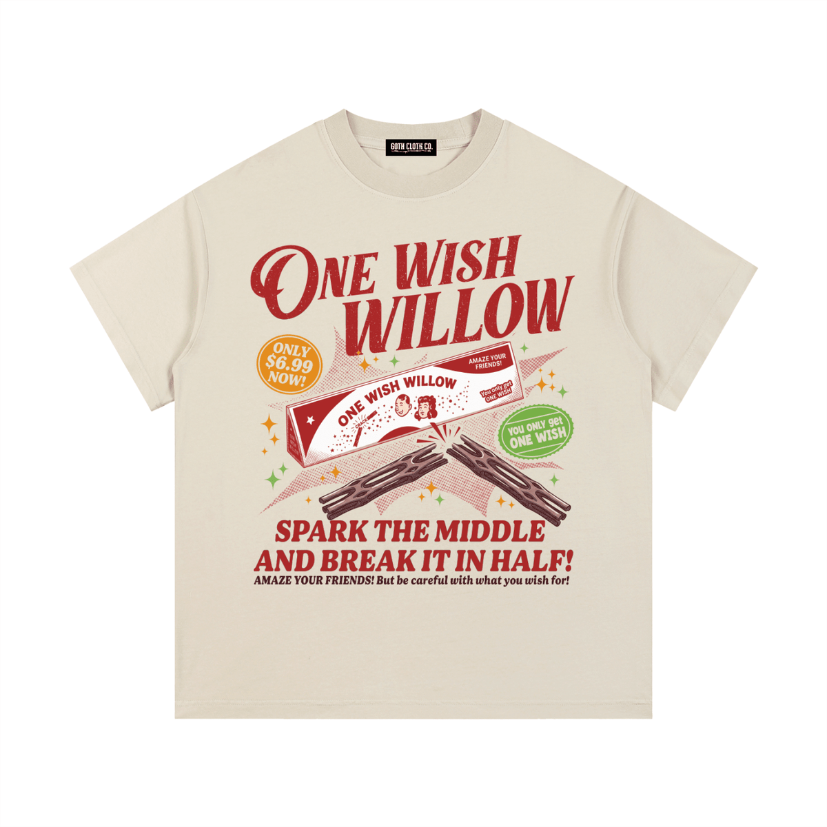 One Wish Willow Vintage Wash Cotton T-Shirt - Goth Cloth Co.gymwear261010PODPQ1815#001