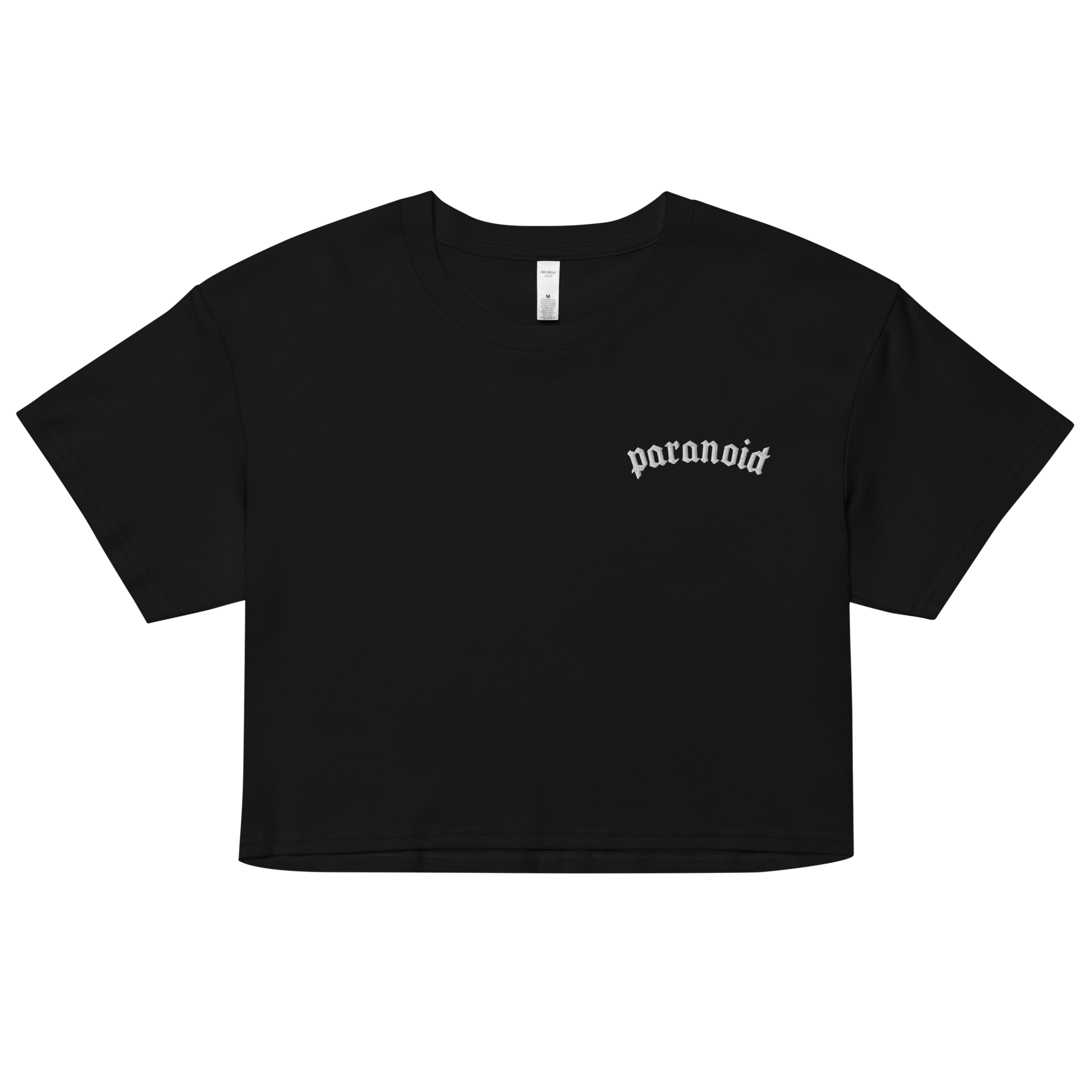 Paranoid Embroidered Crop Top - Goth Cloth Co.2292671_16094