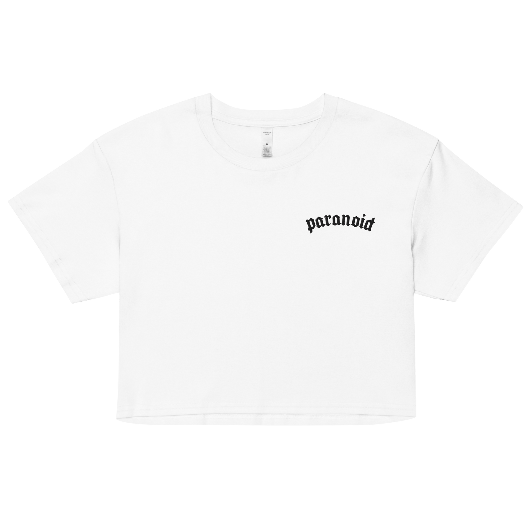 Paranoid Embroidered Crop Top - Goth Cloth Co.3612946_16119