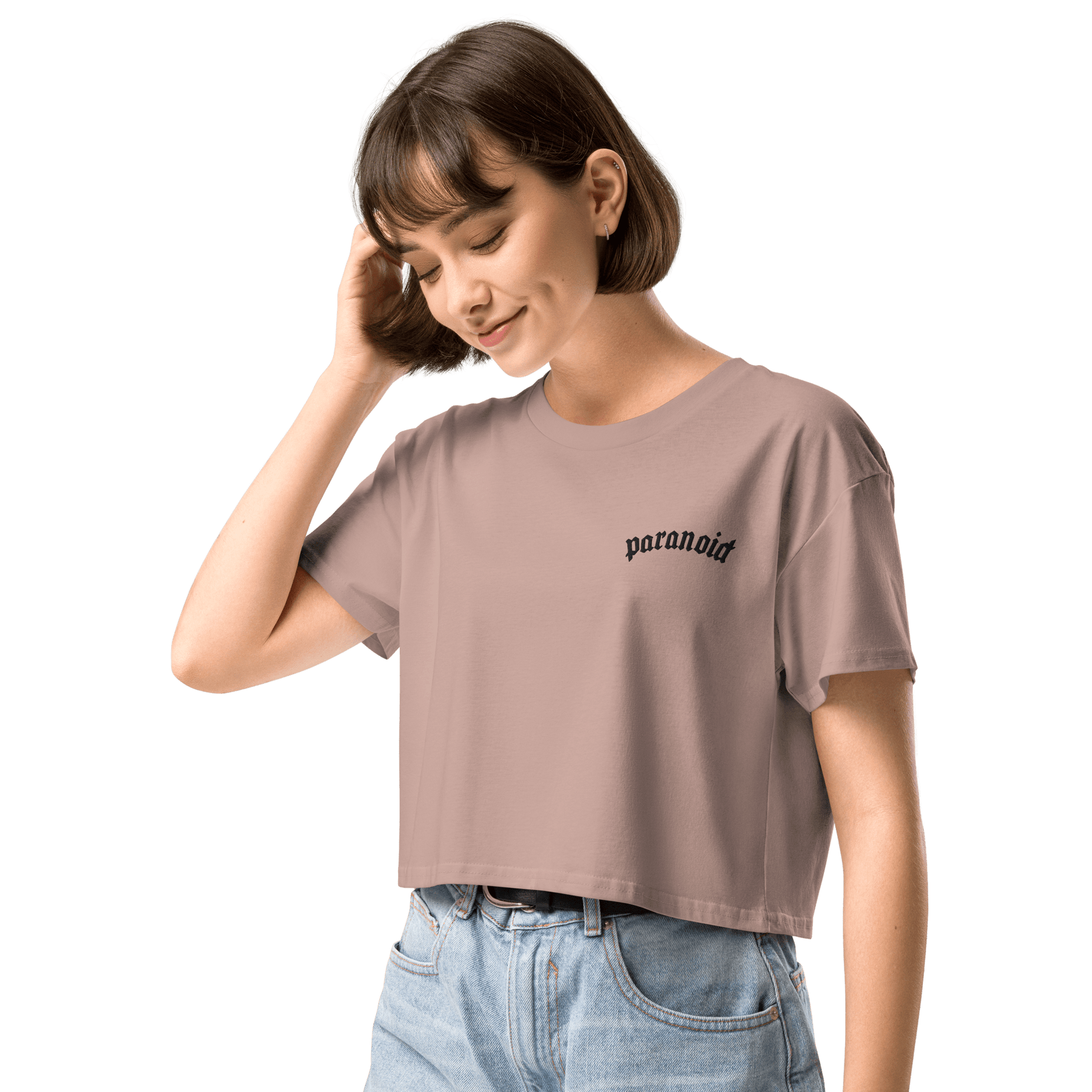 Paranoid Embroidered Crop Top - Goth Cloth Co.6815136_17240