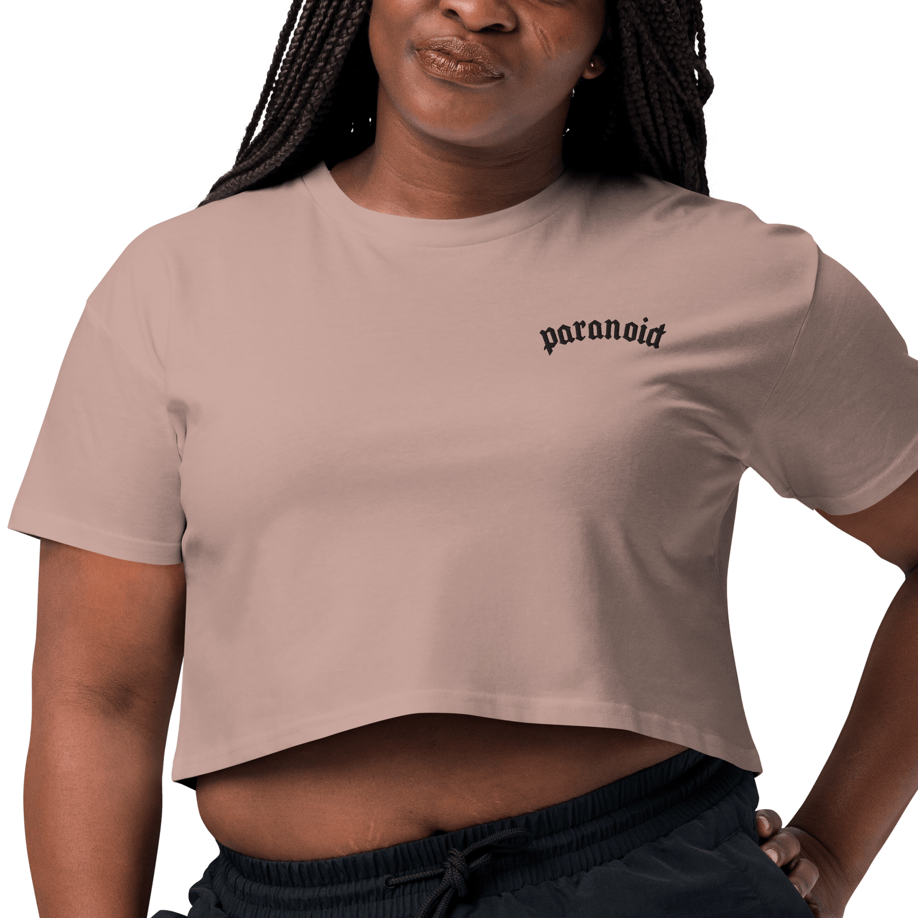 Paranoid Embroidered Crop Top - Goth Cloth Co.6815136_17240