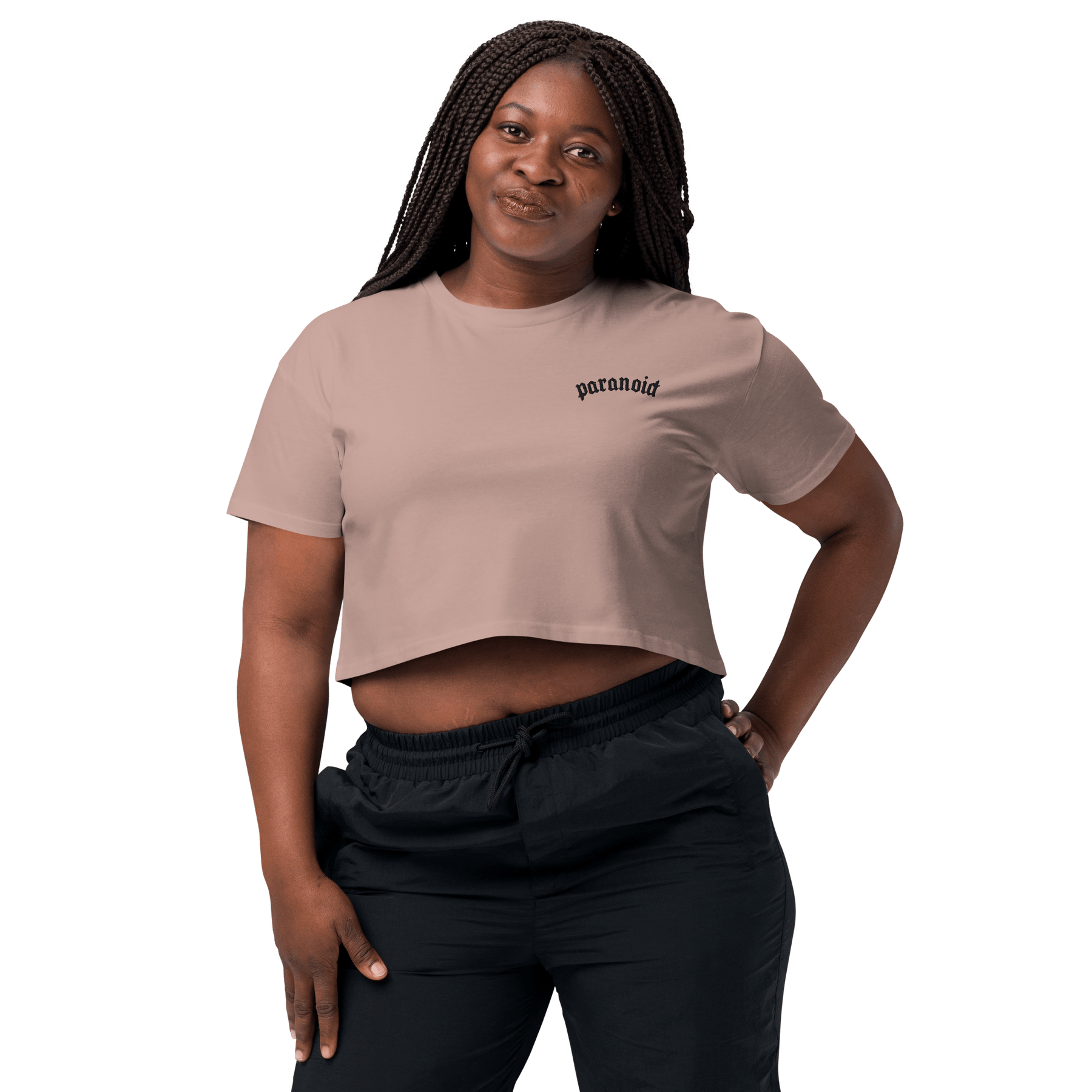 Paranoid Embroidered Crop Top - Goth Cloth Co.6815136_17240