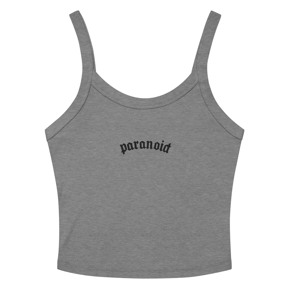 Paranoid Embroidered Ribbed Cropped Tank Top - Goth Cloth Co.8458250_20129