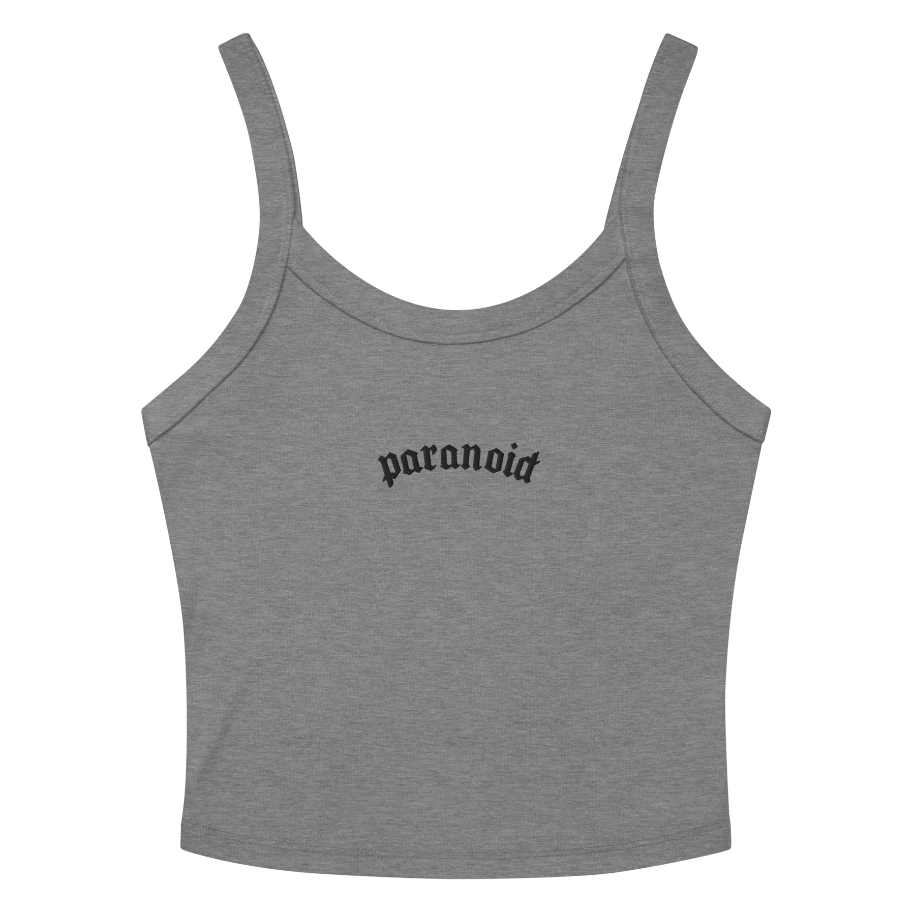 Paranoid Embroidered Ribbed Cropped Tank Top - Goth Cloth Co.8458250_20129