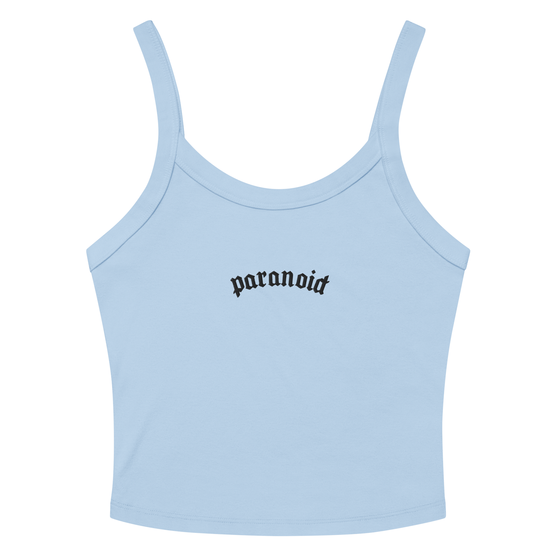 Paranoid Embroidered Ribbed Cropped Tank Top - Goth Cloth Co.8458250_20130