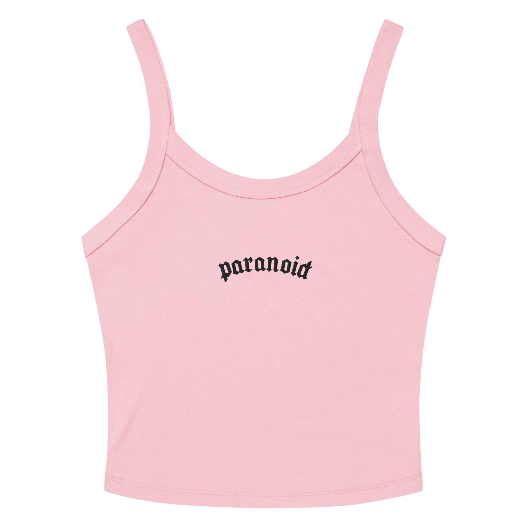 Paranoid Embroidered Ribbed Cropped Tank Top - Goth Cloth Co.8458250_20133