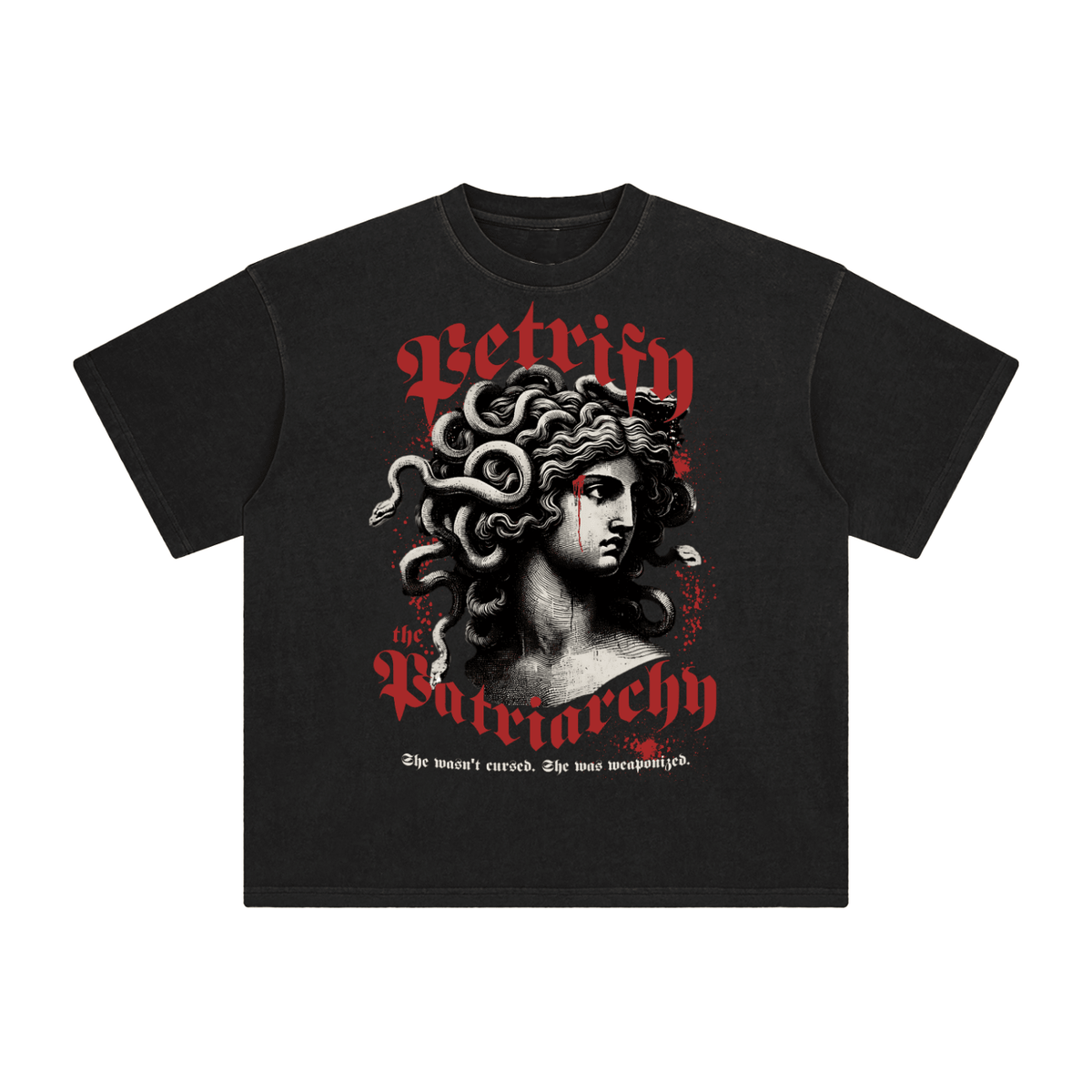 Petrify the Patriarchy Enzyme Washed T-Shirt - Goth Cloth Co.260128PODPQ1533001