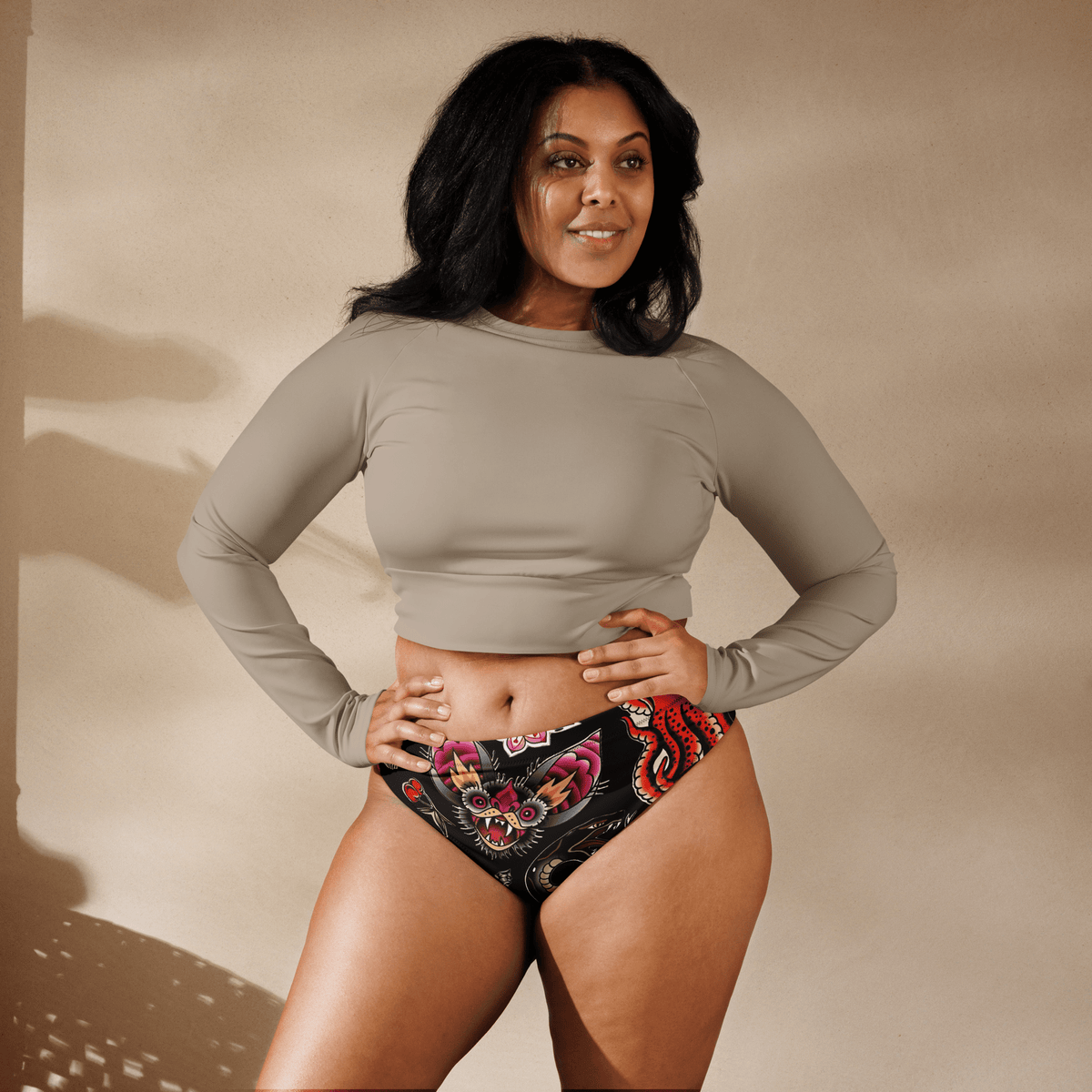 Phantom Flash High - Waisted Sport Bikini Bottom - Goth Cloth Co.2371978_12042