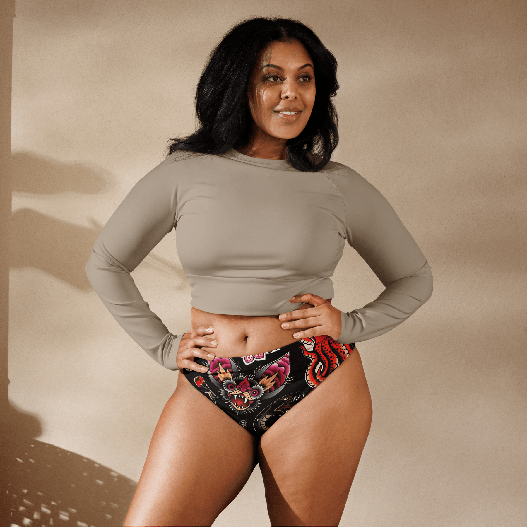 Phantom Flash High - Waisted Sport Bikini Bottom - Goth Cloth Co.2371978_12042
