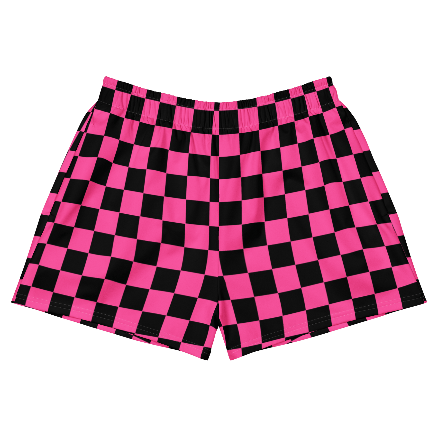 Pink Checkered Unisex Unlined Swim Trunks - Goth Cloth Co.4140229_9804