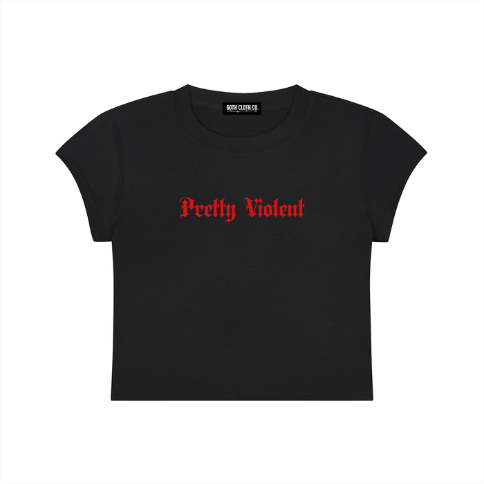 Pretty Violent Baby Tee - Goth Cloth Co.gymwear260730PODAA1057001