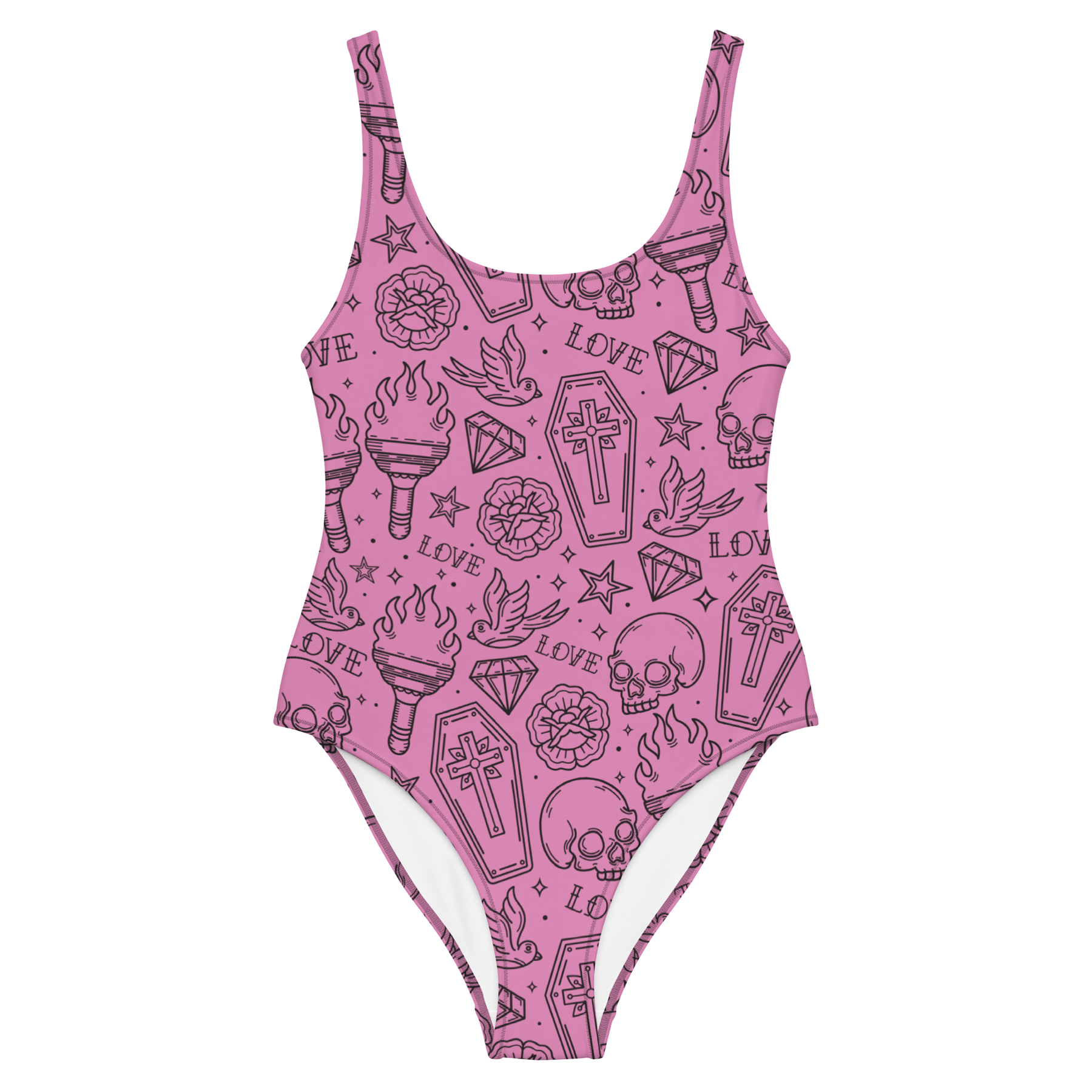 Punk in Pink One-Piece Swimsuit - Goth Cloth Co.4379401_9014