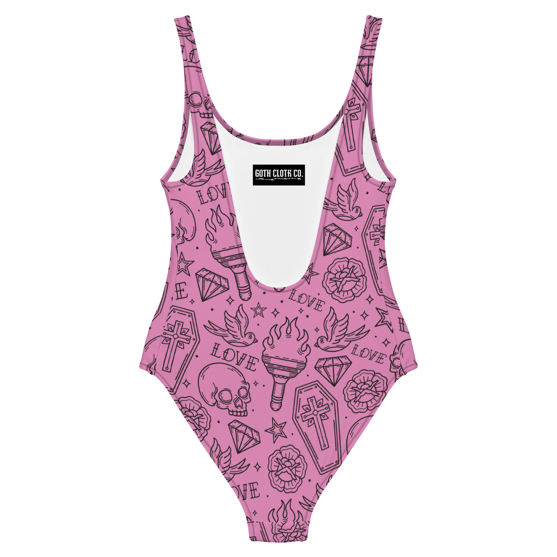 Punk in Pink One-Piece Swimsuit - Goth Cloth Co.4379401_9014