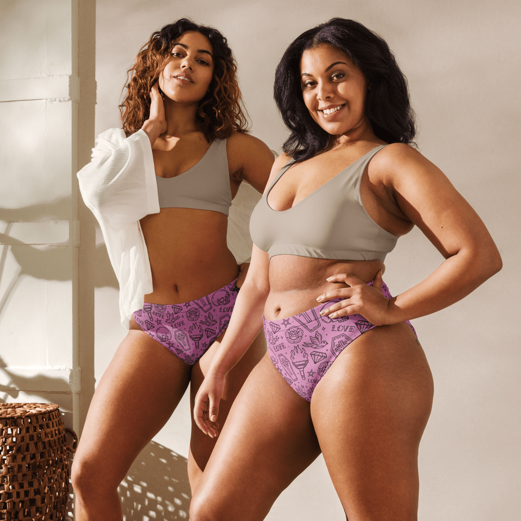 Punk in Pink Sport High - Waisted Bikini Bottom - Goth Cloth Co.9102356_12042
