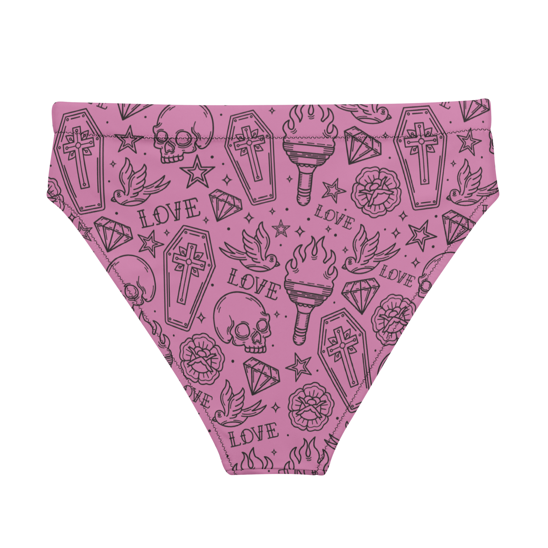 Punk in Pink Sport High - Waisted Bikini Bottom - Goth Cloth Co.9102356_12042