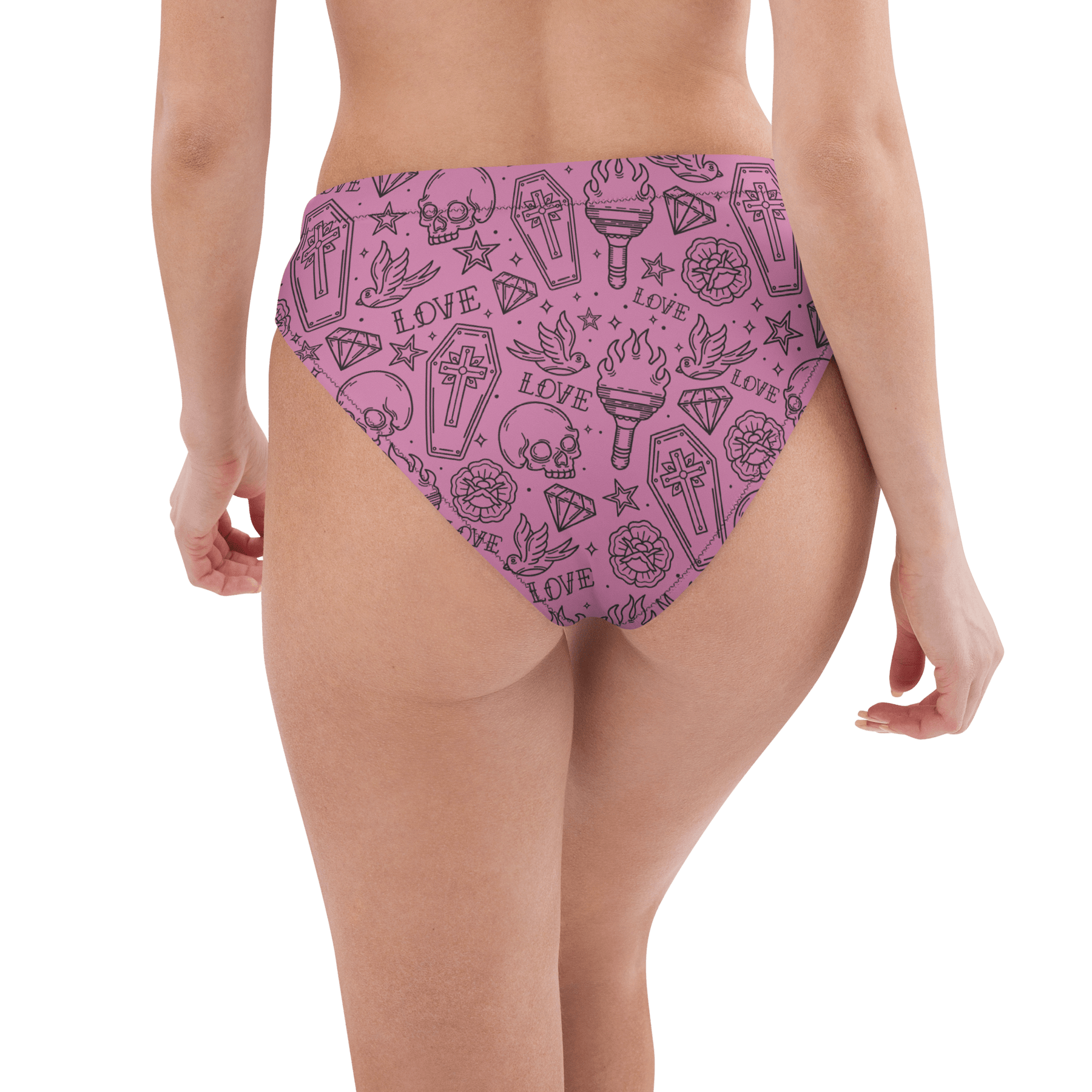 Punk in Pink Sport High - Waisted Bikini Bottom - Goth Cloth Co.9102356_12042