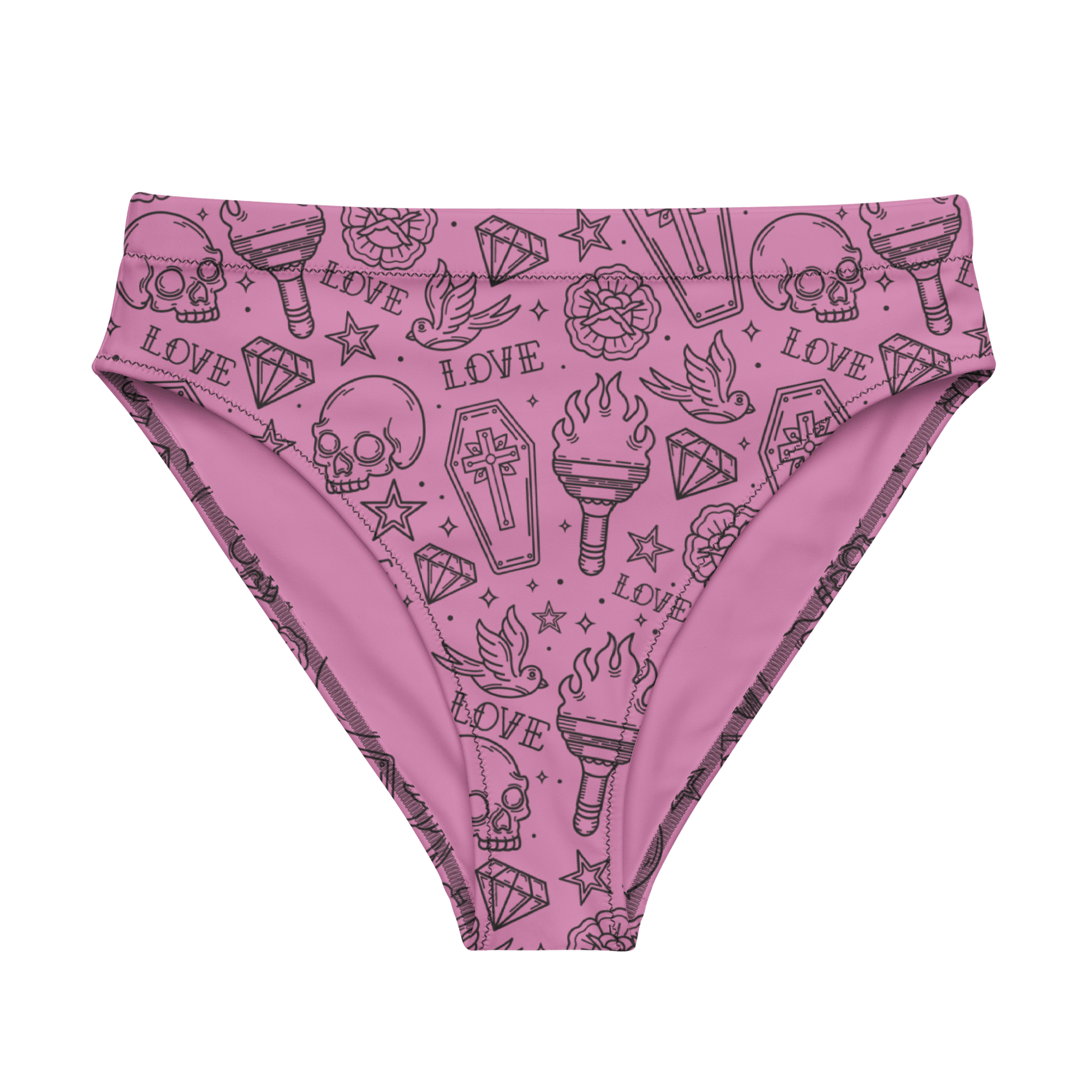 Punk in Pink Sport High - Waisted Bikini Bottom - Goth Cloth Co.9102356_12042