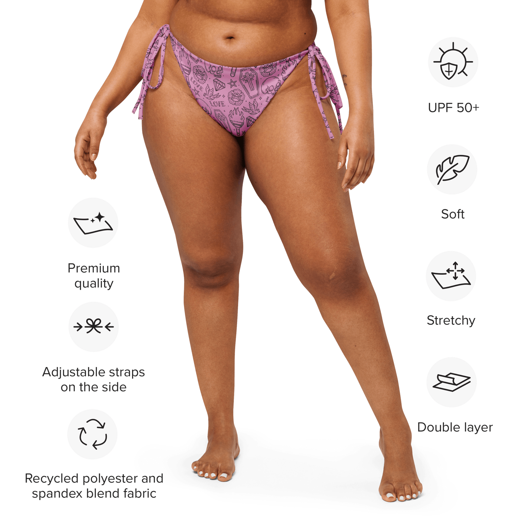 Punk in Pink String Bikini Bottom - Goth Cloth Co.1770364_16575