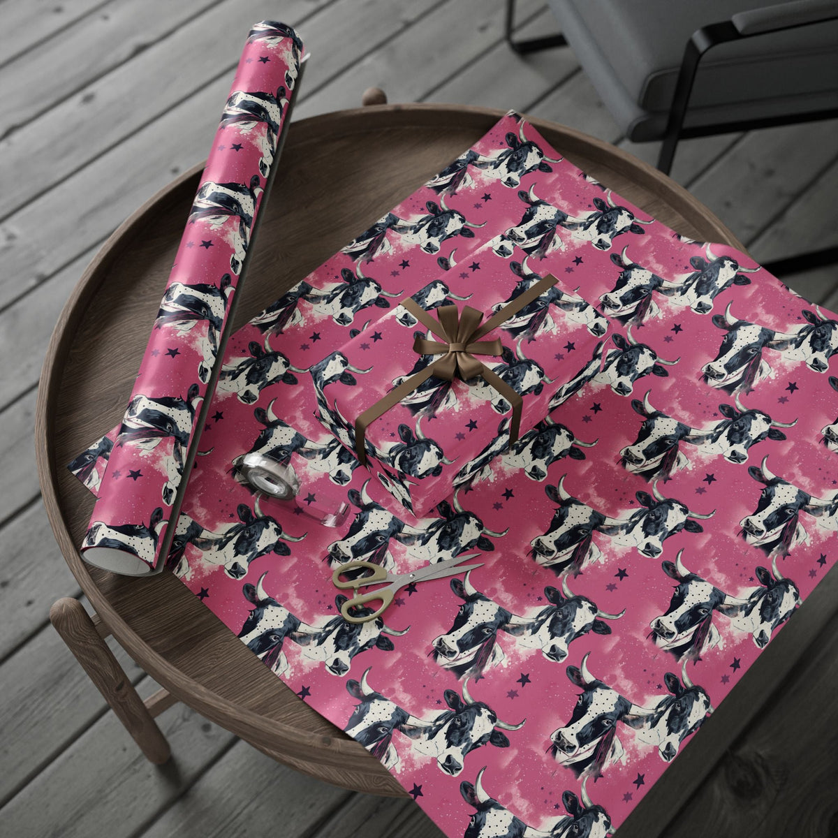Punk Pink Graffiti Cow Gift Wrap - Goth Cloth Co.Home Decor10888594227988550503