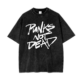 Punks Not Dead Acid Washed Oversized Tee - Goth Cloth Co.250408PODPQ0329#001