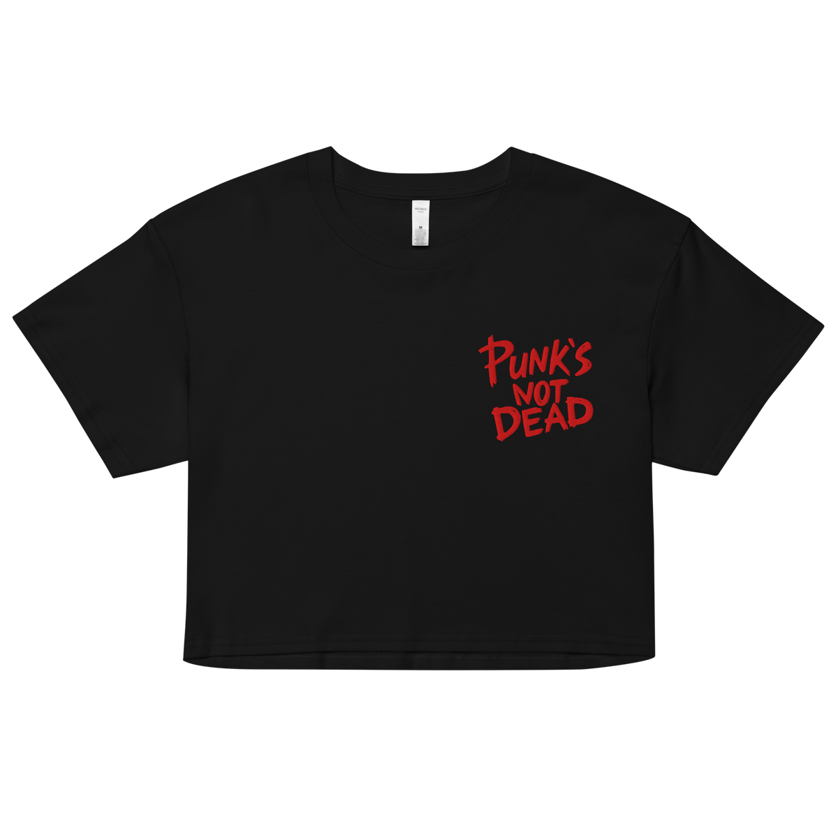 Punk's Not Dead Embroidered Crop Top - Goth Cloth Co.8571659_16094