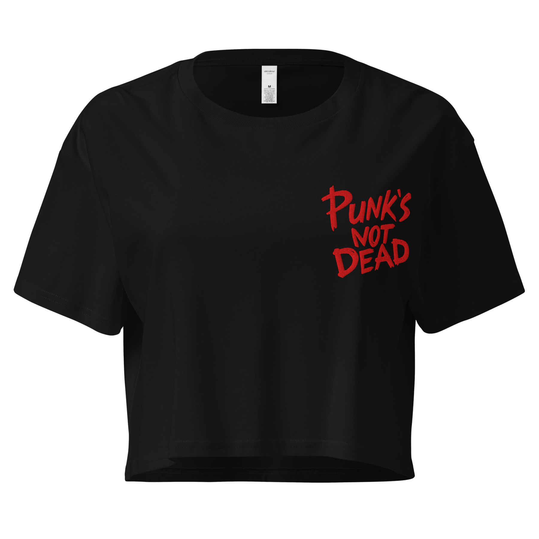 Punk's Not Dead Embroidered Crop Top - Goth Cloth Co.9398377_17240