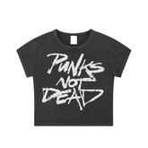 Punk's Not Dead Grunge Crop Top - Goth Cloth Co.250109PODAA0124#001