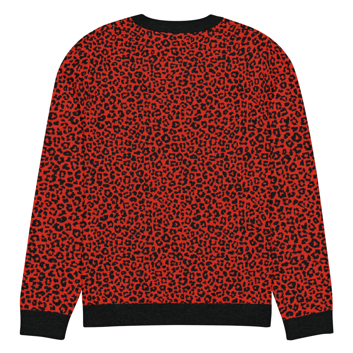 Red Leopard Knit Crewneck Sweater - Goth Cloth Co.5383292_19635