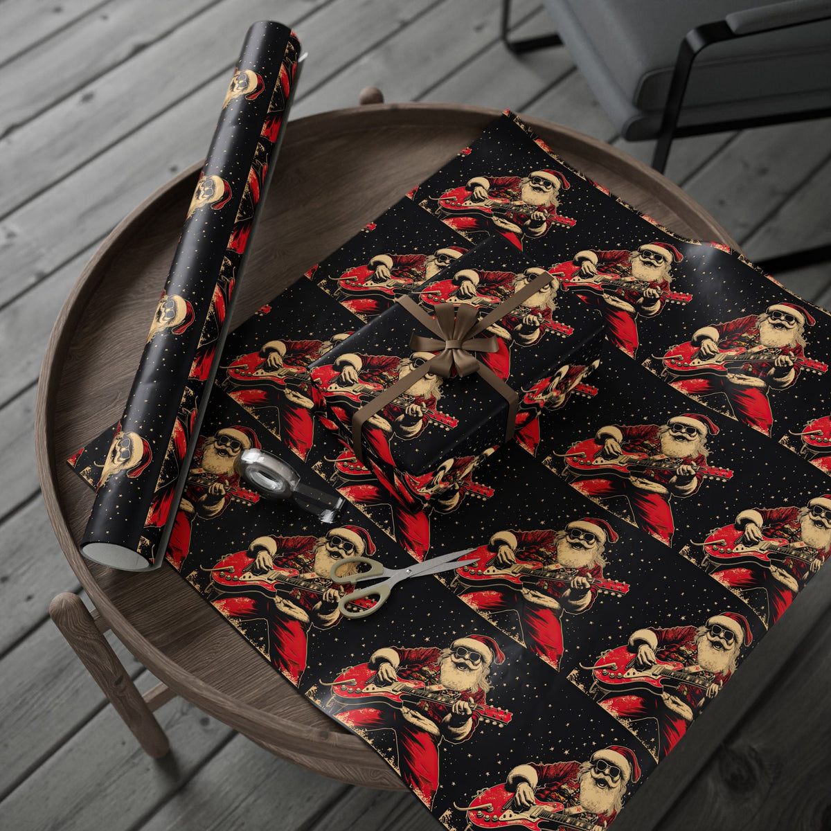 Rock - n - Roll Santa Gift Wrap - Goth Cloth Co.Home Decor26225866877798628070