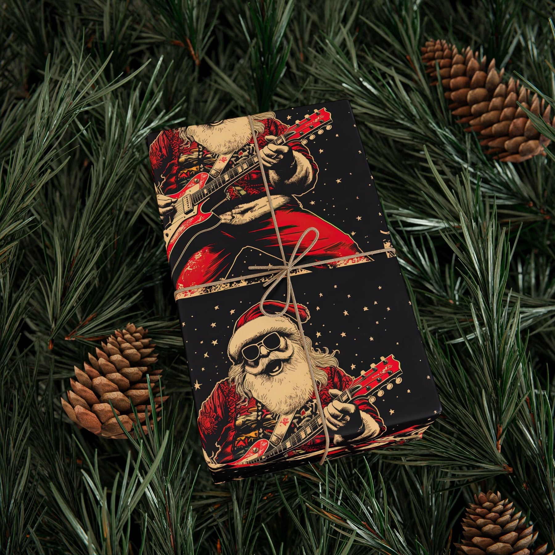 Rock - n - Roll Santa Gift Wrap - Goth Cloth Co.Home Decor26225866877798628070