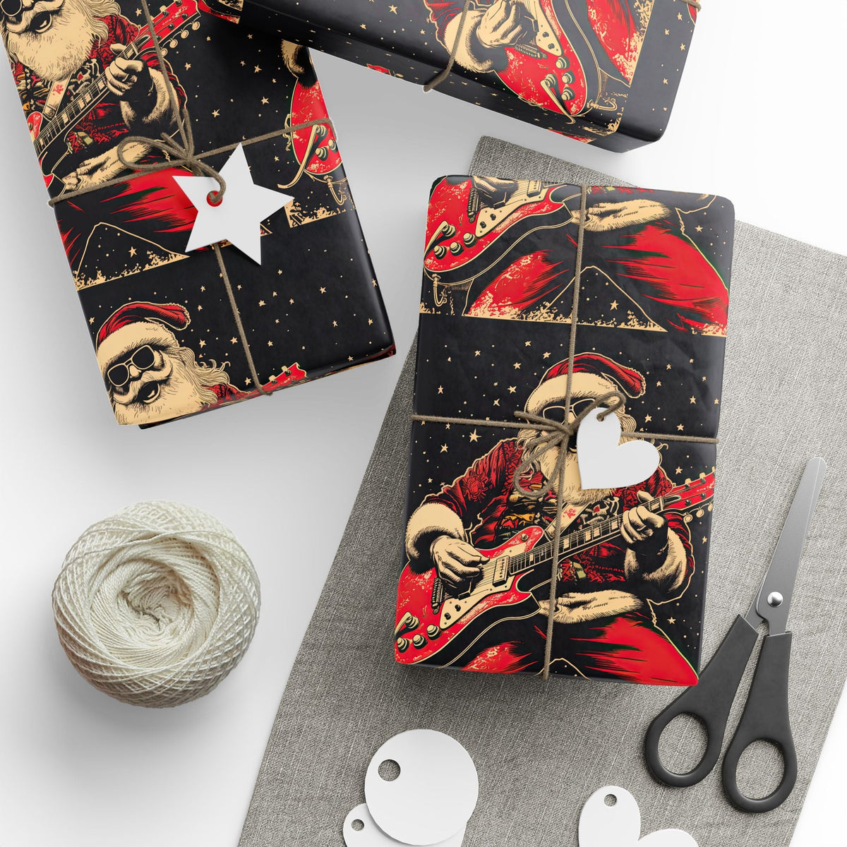 Rock - n - Roll Santa Gift Wrap - Goth Cloth Co.Home Decor26225866877798628070