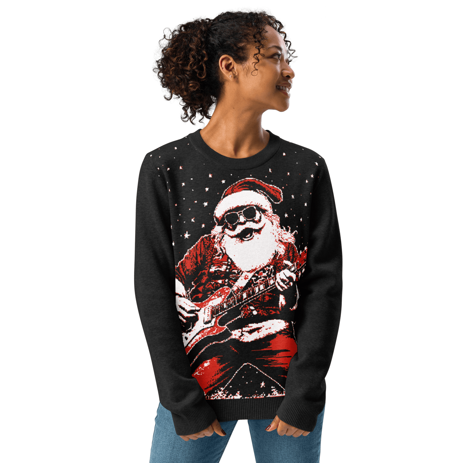 Rock ’n’ Roll Santa Knit Crewneck Sweater - Goth Cloth Co.4367547_19635