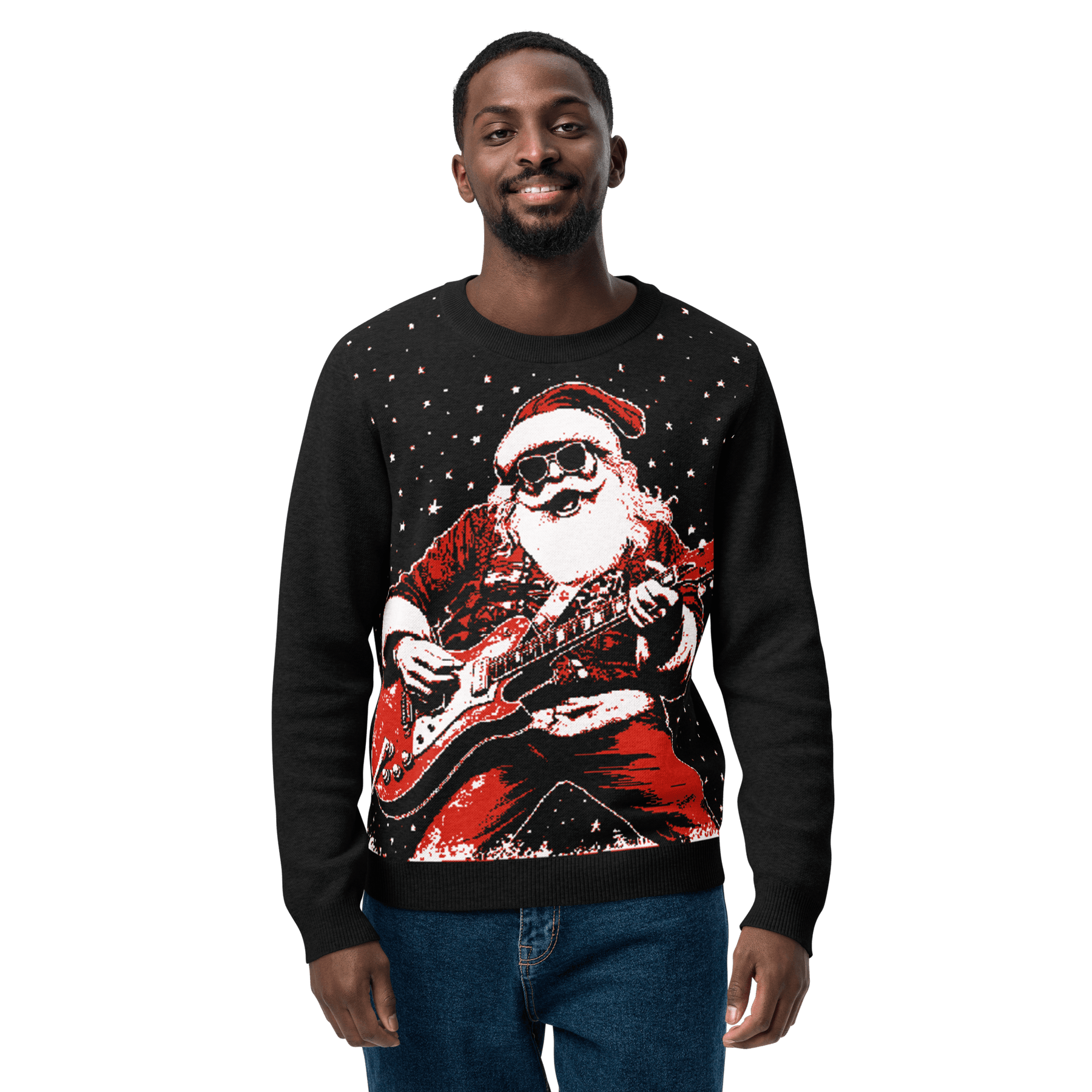 Rock ’n’ Roll Santa Knit Crewneck Sweater - Goth Cloth Co.4367547_19635