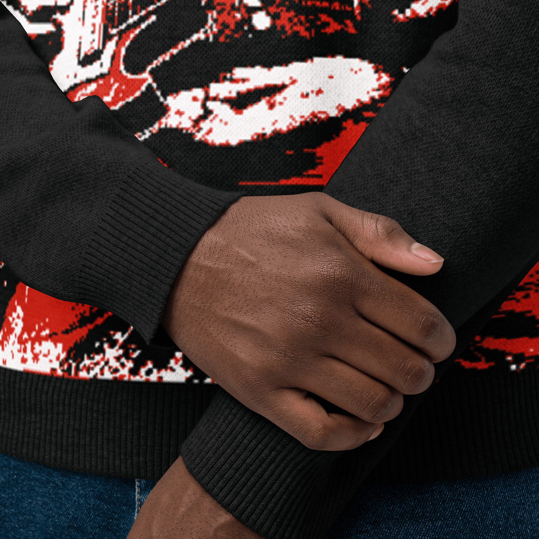 Rock ’n’ Roll Santa Knit Crewneck Sweater - Goth Cloth Co.4367547_19635