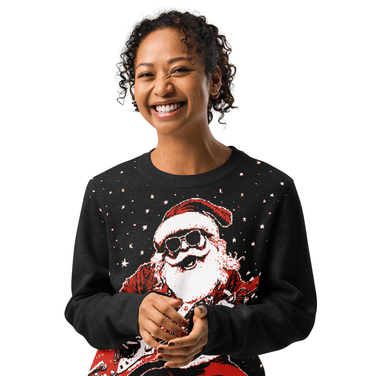 Rock ’n’ Roll Santa Knit Crewneck Sweater - Goth Cloth Co.4367547_19635