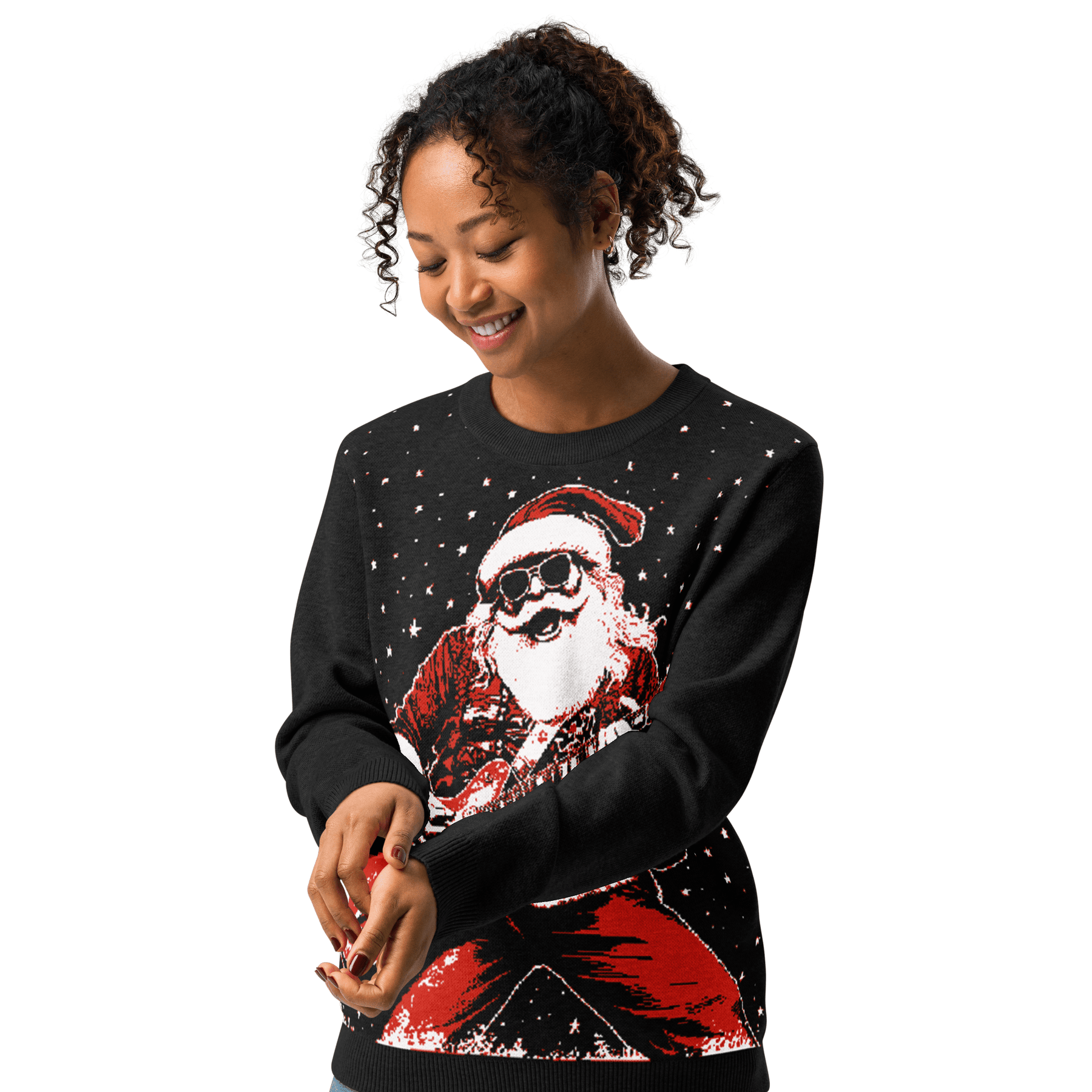 Rock ’n’ Roll Santa Knit Crewneck Sweater - Goth Cloth Co.4367547_19635