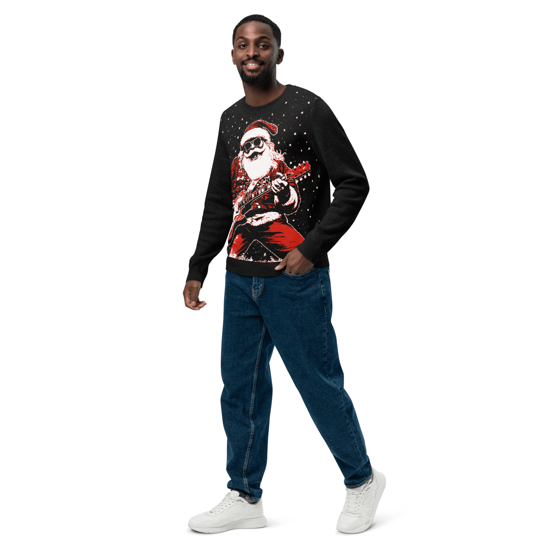 Rock ’n’ Roll Santa Knit Crewneck Sweater - Goth Cloth Co.4367547_19635