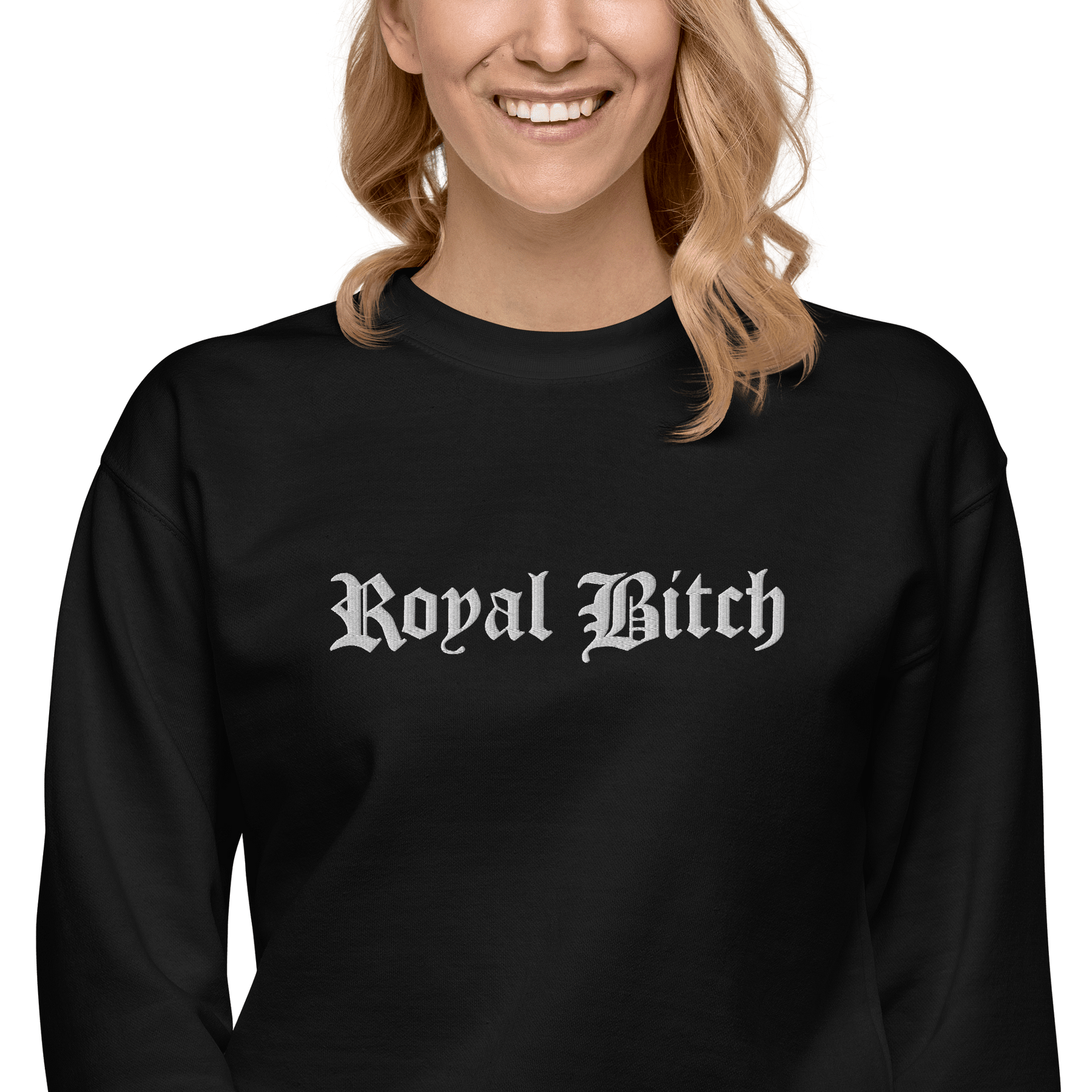 Royal Bitch Embroidered Sweatshirt - Goth Cloth Co.3423571_11255
