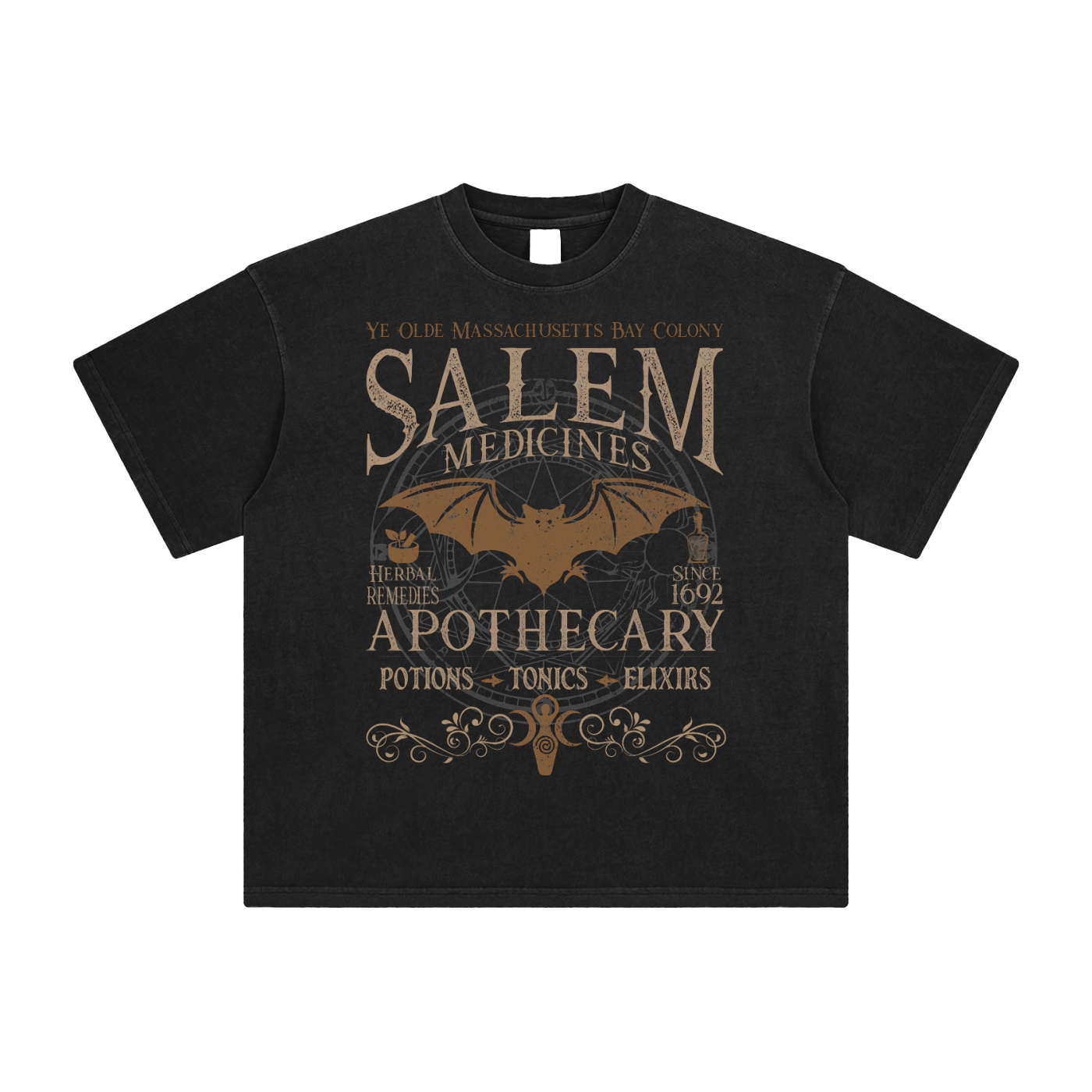 Salem Apothecary Enzyme Washed T-Shirt - Goth Cloth Co.250807PODPQ0813006
