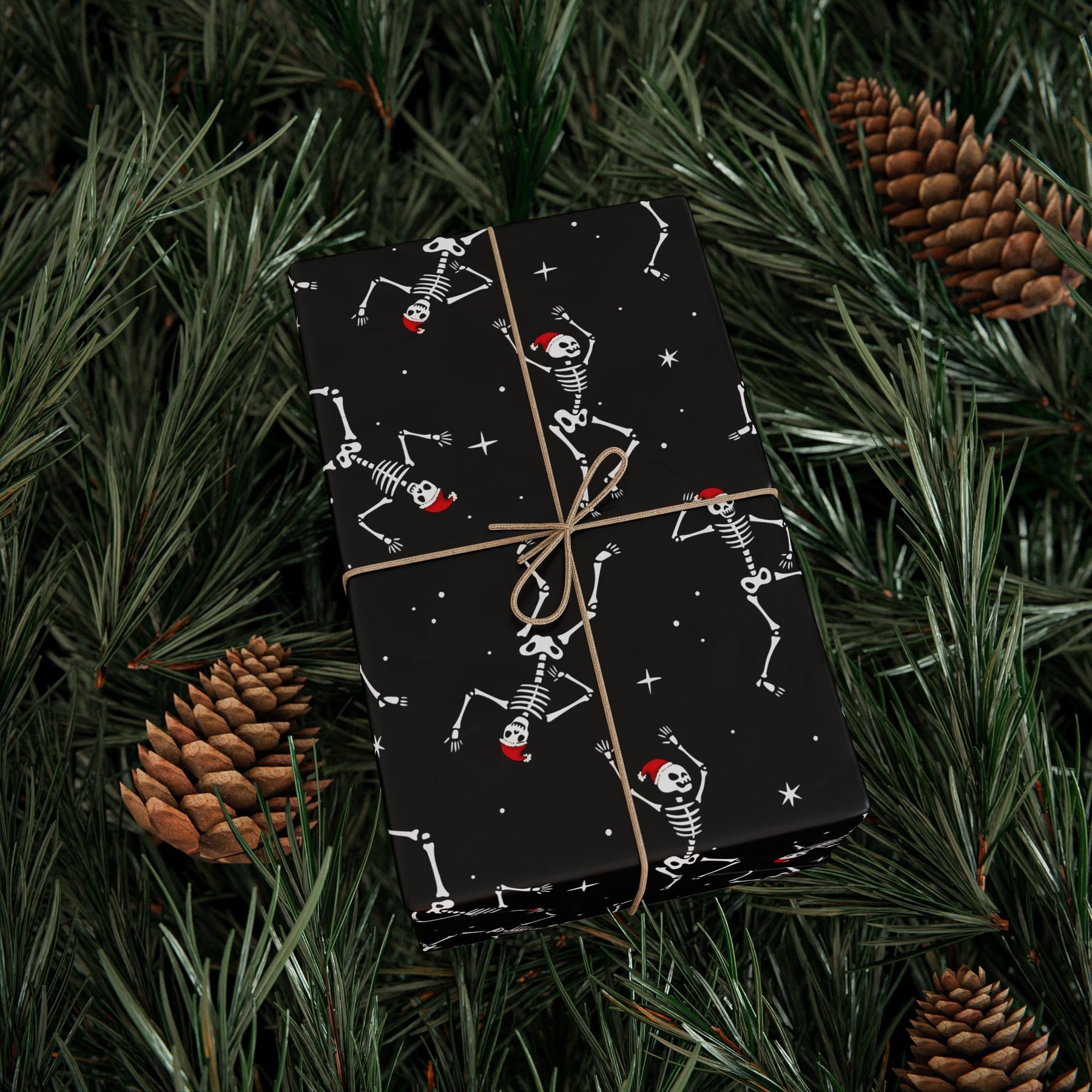 Santa Skeleton Dance Spooky Gift Wrap - Goth Cloth Co.Home Decor64269051210716806413