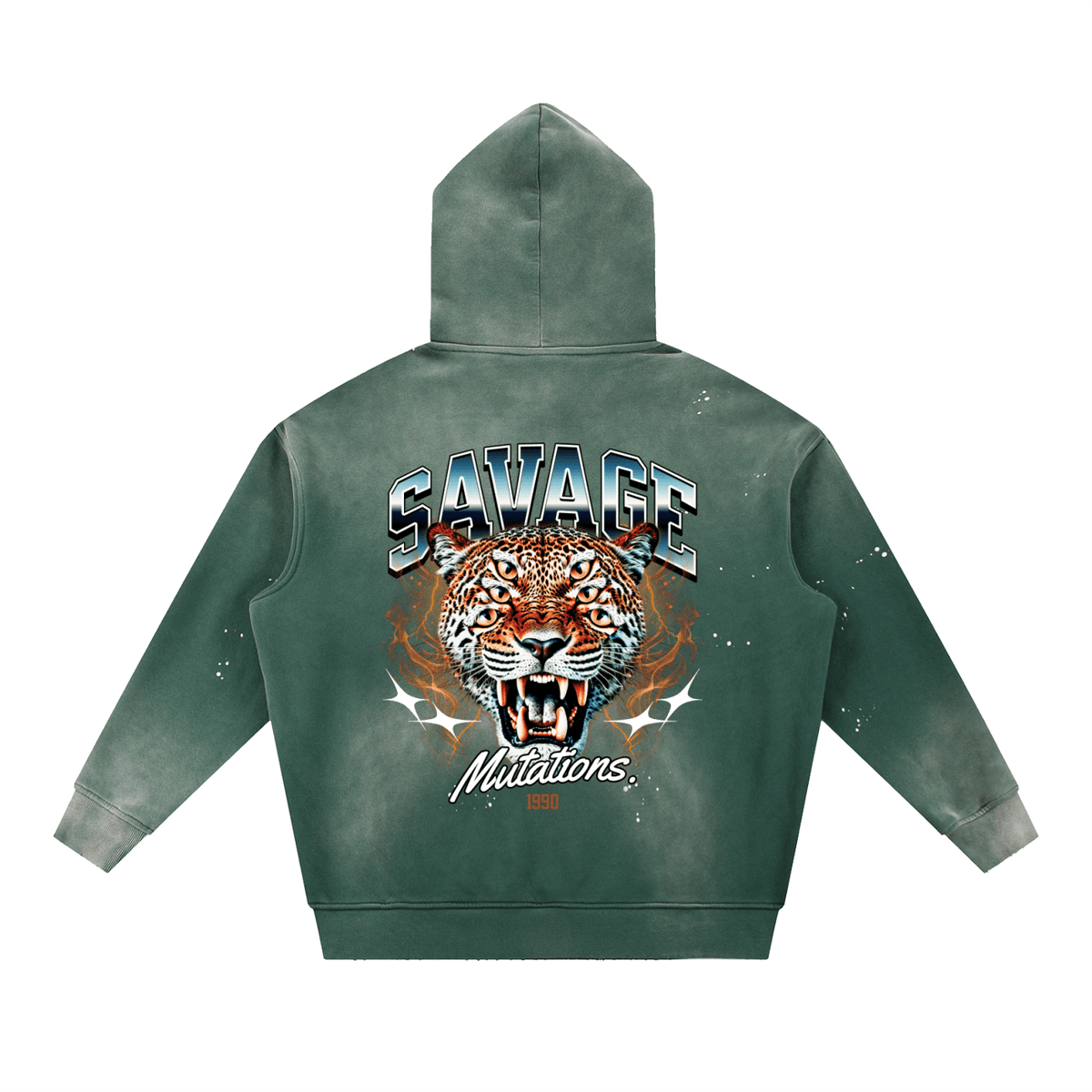 Savage Mutations Grunge Frayed Fleece Hoodie - Goth Cloth Co.251219PODRB0464016