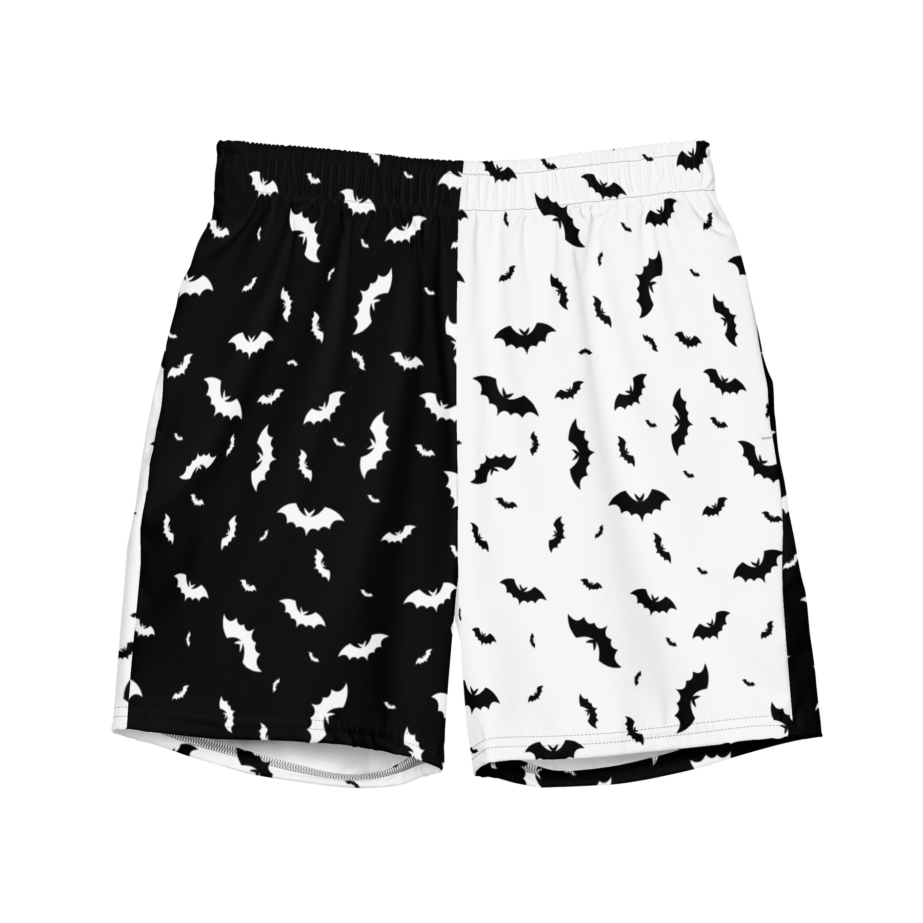 Seeing Double Split Bats Men's Lined Swim Trunks - Goth Cloth Co.7021657_14636